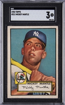 1952 Topps #311 Mickey Mantle Rookie Card – SGC VG 3